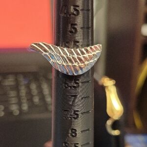 Silver Tone Textured Feathered Wings Ring